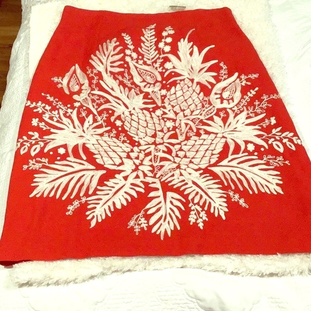 LOVELY linen blend Dana Bachman skirt sz 8.